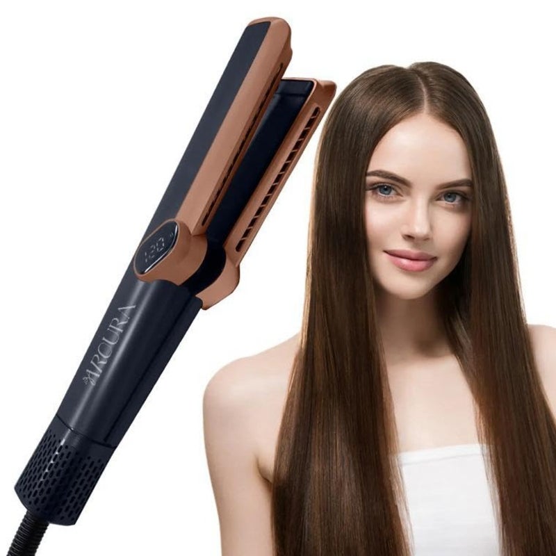 Premium One-Step Ionic Hair Dryer and Straightener, 200M Ionic Technology, Ceramic with Board Lock Design, Champagne Silver - Ideal for Medium to Long Hair - Image 4