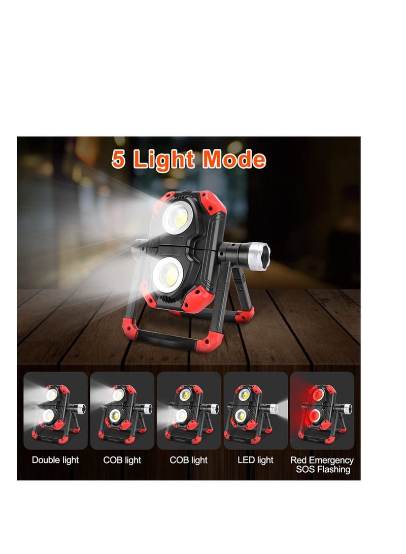 Excefore مصباح عمل LED قابل لإعادة الشحن مع دوران 360 درجة، مصباح COB قابل للطي، مصباح عمل محمول مقاوم للماء، مناسب لإصلاح السيارات والتخييم والمشي لمسافات طويلة والسفر والأنشطة الخارجية  - Image 3