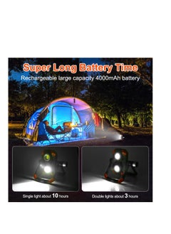 Excefore مصباح عمل LED قابل لإعادة الشحن مع دوران 360 درجة، مصباح COB قابل للطي، مصباح عمل محمول مقاوم للماء، مناسب لإصلاح السيارات والتخييم والمشي لمسافات طويلة والسفر والأنشطة الخارجية  - Image 4