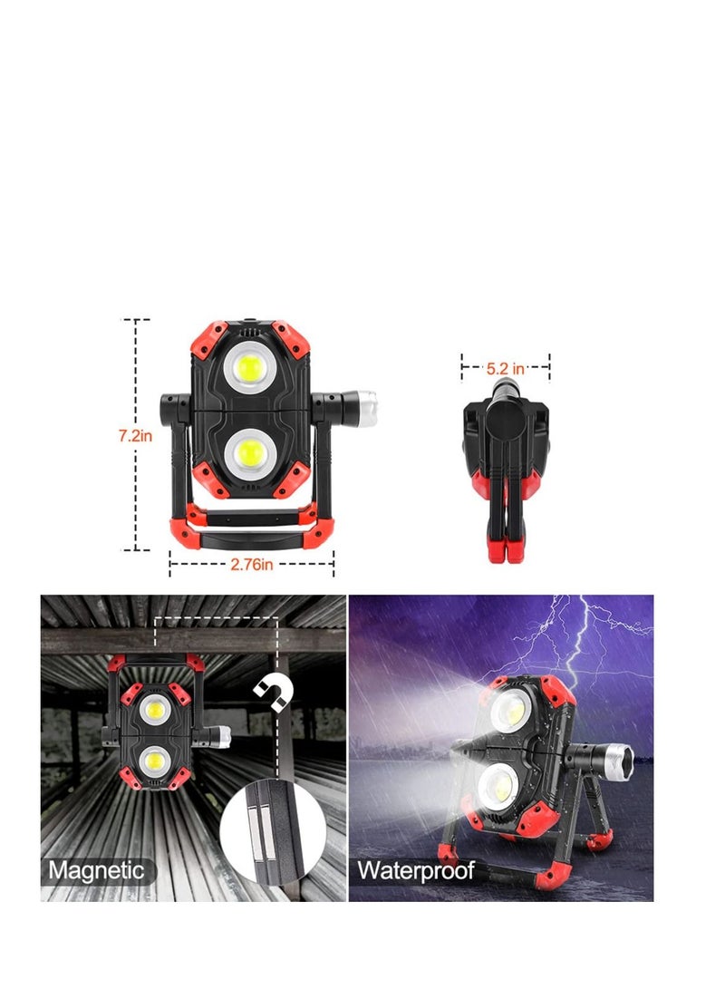 Excefore مصباح عمل LED قابل لإعادة الشحن مع دوران 360 درجة، مصباح COB قابل للطي، مصباح عمل محمول مقاوم للماء، مناسب لإصلاح السيارات والتخييم والمشي لمسافات طويلة والسفر والأنشطة الخارجية  - Image 5