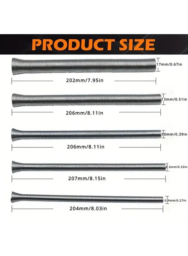 5Pcs Copper Pipe Bender Set Spring Steel Tube Bending Tool for 1 4 5 16 3 8 1 2 5 8 Inch - Image 3