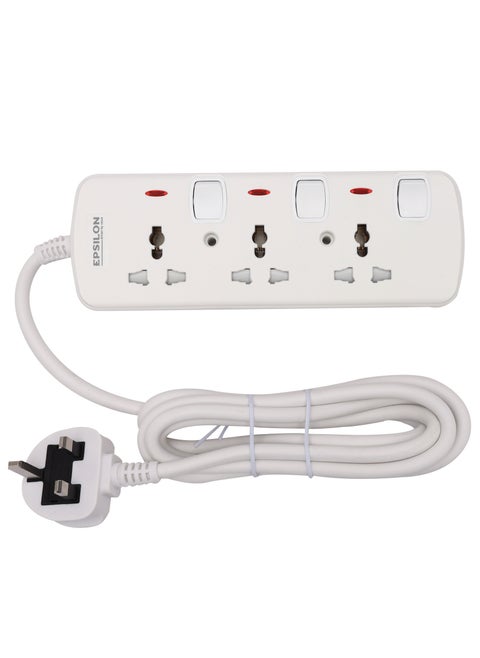 Epsilon 3 Way Extension Socket -ES1096