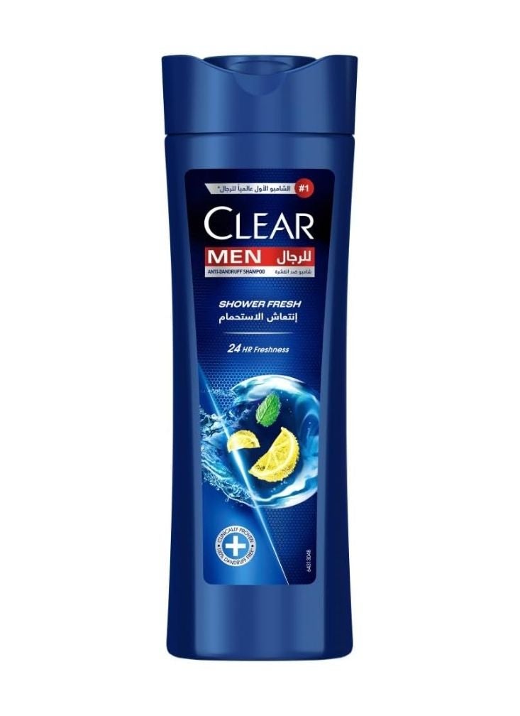 CLEAR Shampoo For Men, Anti Dandruff Shampoo, Shower Fresh, Lemon and Mint, 24 Hr Freshness 190ml - Image 1