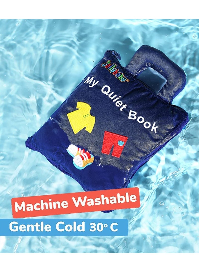 كابتن تيك Montessori Quiet Book for Toddlers - Travel-Friendly Cloth Activity Book Featuring 10 Early Learning Topics and Basic Life Skills for Engaged Boys and Girls (Blue) - Image 5