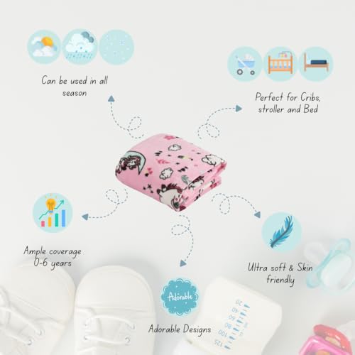 Florida All Season AC Baby Blanket Swaddler Wrapper Flannel Soft and Comfortable for 0-6 Years Babies with Adorable Prints and Designs - Image 4