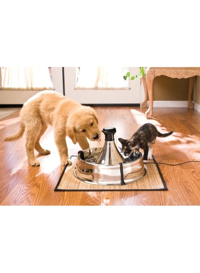 PetSafe Drinkwell Stainless Steel 360 Multiple Pet Fountain - Scratch and Rust Resistant Automatic Water Dispenser for Cats or Dogs - Adjustable Flow Control - 128 Ounce (3.8 Liter) - Filters Included - Image 2