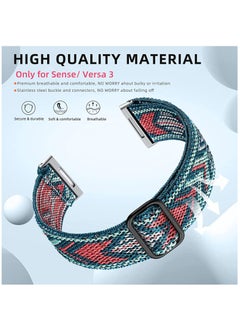 KASTWAVE Elastic Bands Compatible with Fitbit Versa 3 / Fitbit Sense, Adjustable Nylon Replacement Straps Wristband for Fitbit Versa Smart Watch for Women Men  - Image 2