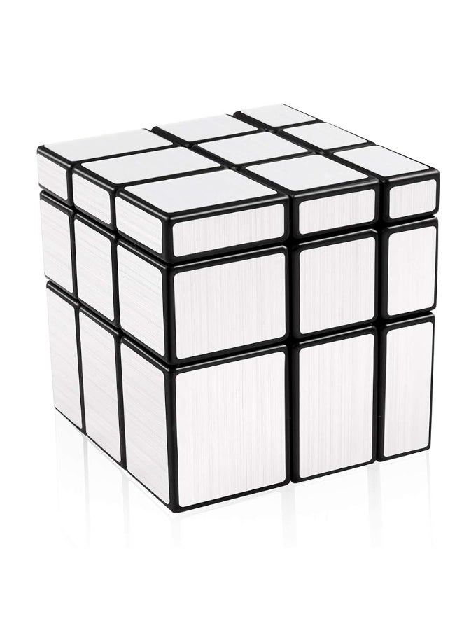 D-FantiX - DFantiX Shengshou Mirror Cube 3x3x3 Speed Cube 3x3 Mirror Blocks Cube Different Shapes Silver Cube 57mm - Image 1