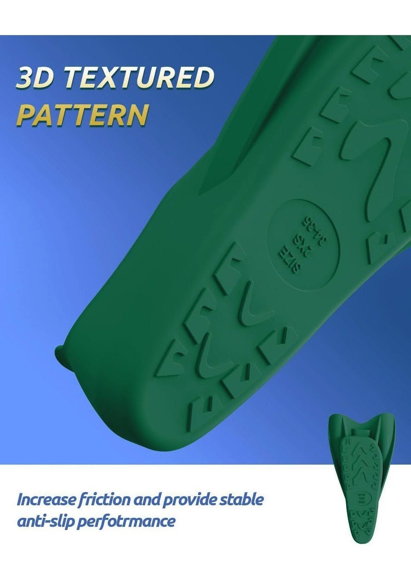 Generic Swimming Fins, Streamlined Training Short Flippers, Silicone Swimming Flippers for Kids Adults and for Swimming Snorkeling and Diving 2XS, Deep Green  - Image 4