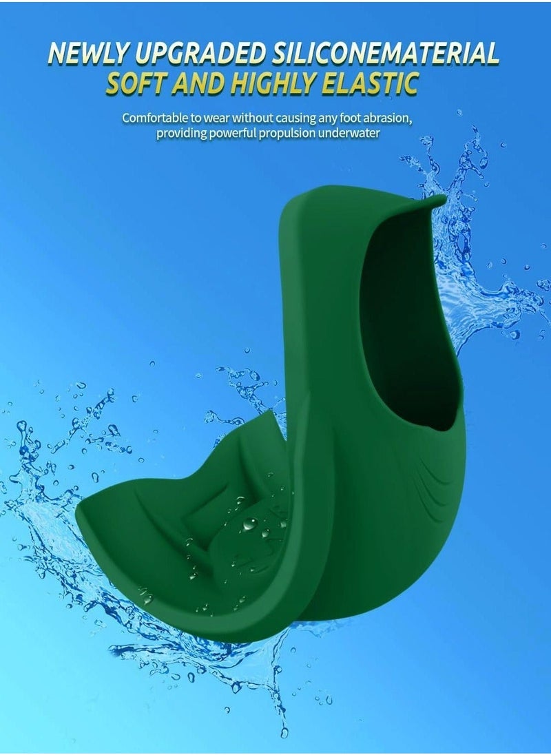 Generic Swimming Fins, Streamlined Training Short Flippers, Silicone Swimming Flippers for Kids Adults and for Swimming Snorkeling and Diving 2XS, Deep Green  - Image 3
