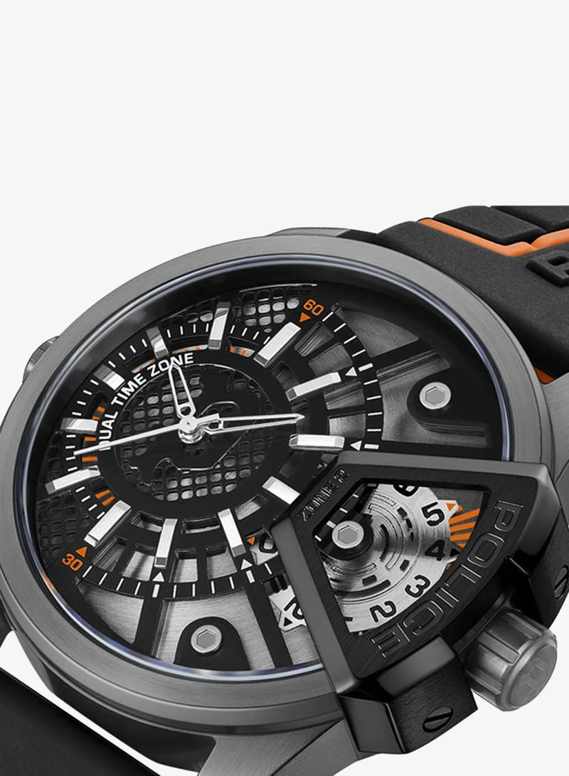 Police  POLICE - Underlined Watch For Men Black & Grey Dial With Black Silicone Strap - PEWJM0004201 for Men | Best Price UAE
