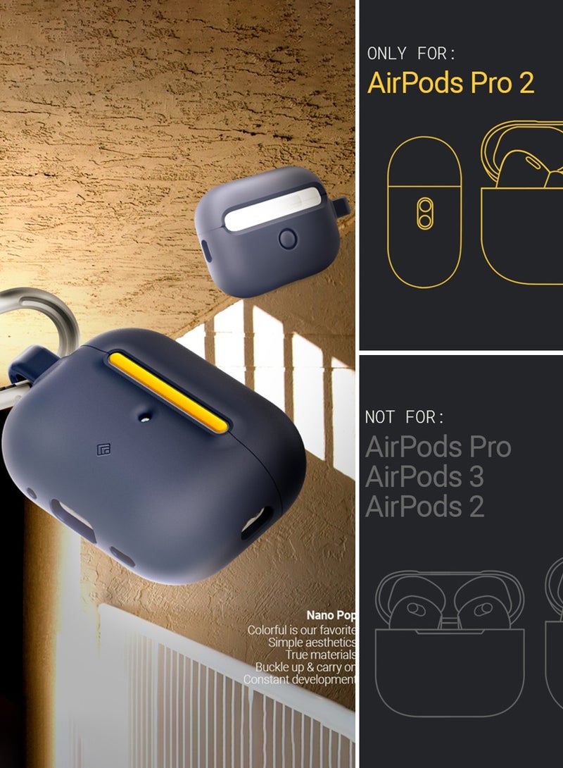 Caseology Nano Pop Airpods Pro 2 Case Cover 2023 / 2022 (USB-C / Lightning) 2nd Generation with Carabiner - Blueberry Navy - Image 2