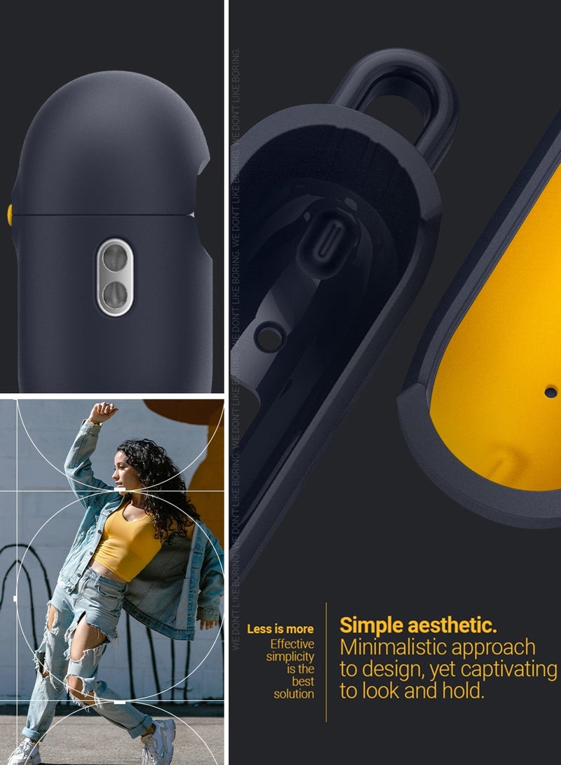 Caseology Nano Pop Airpods Pro 2 Case Cover 2023 / 2022 (USB-C / Lightning) 2nd Generation with Carabiner - Blueberry Navy - Image 4