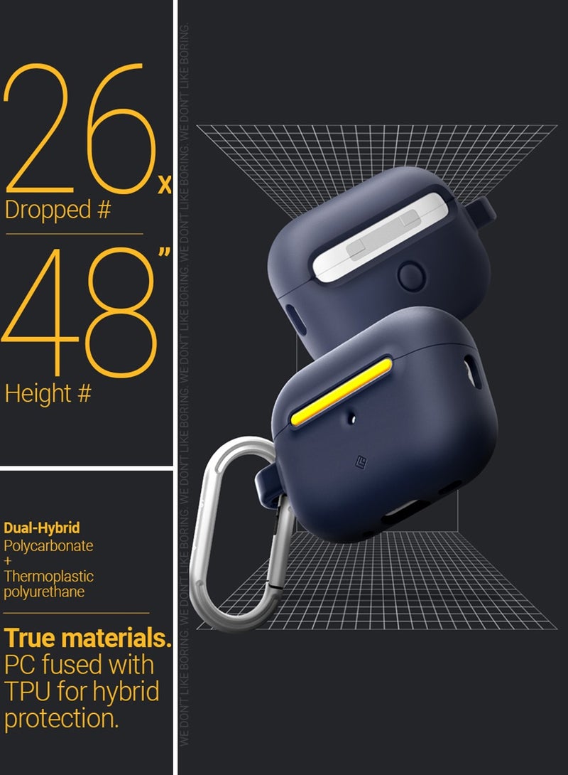 Caseology Nano Pop Airpods Pro 2 Case Cover 2023 / 2022 (USB-C / Lightning) 2nd Generation with Carabiner - Blueberry Navy - Image 5