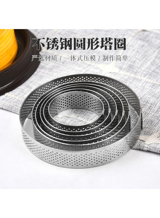 Bluejw Stainless Steel Mousse Circle Round Punching Tower Circle With Holes French Mousse Cheese Tart Circle Baking Cake Circle Mold - Image 3