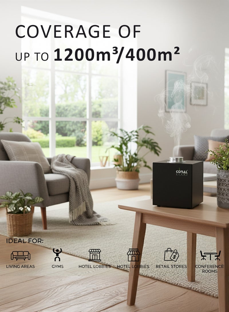 CORAL AROMA 360 Smart Aroma Diffuser, Large Area Air Freshener with App Controls, 500ml Refill Capacity, 5 Aroma Vents, Silent Operation White, Covers up to 400m², for Home, Office, Lobbies, Stores etc - Image 5