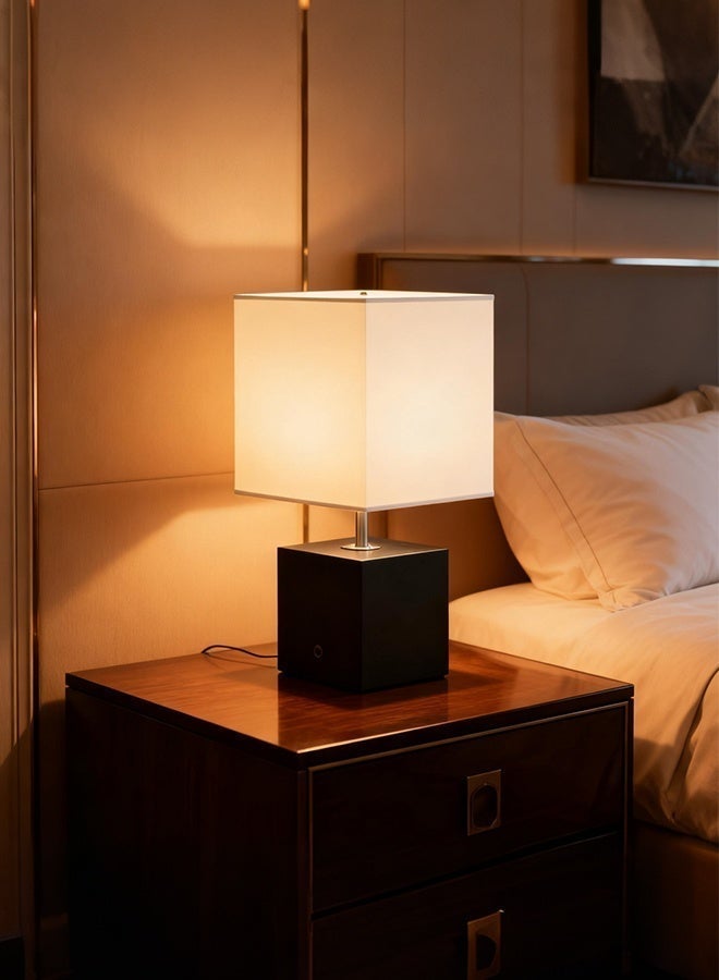 Onelight Warm LED Bedside Lamp - Dimmable Touch, 8x8x25cm | Eye Protection - Image 2