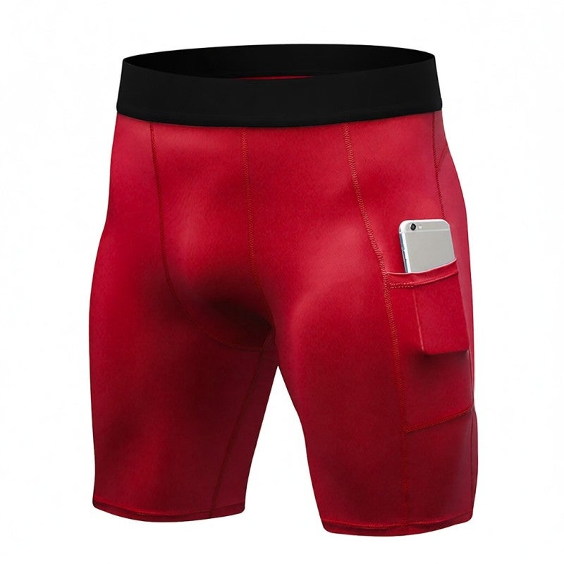 Men Shorts: L Size Dark Blue Grey Black Red, Moisture-Wicking Fabric, High Elasticity Design - Flatlock Seams, Exercise Shorts for Intense Workouts And Active Men - Image 5