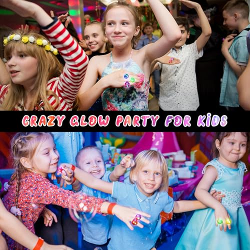 Sauyoza 38 Pack Light Up Rings Christmas Party Favors for Kids 4-8 8-12, Goodie Bags Stuffers Treasure Box Toys for Classroom Prizes, Birthday Glow in The Dark Party Supplies Favors for Kids - Image 5