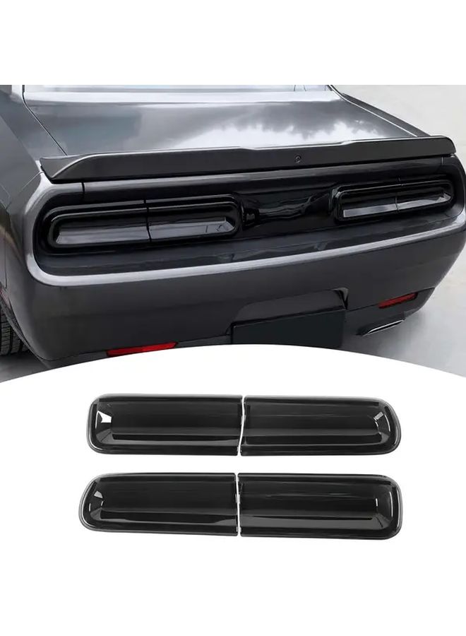Smoked Black Tail Light Cover Rear Lamp Guard Trim Exterior Accessory For Dodge Challenger 2015 2023 - Image 1