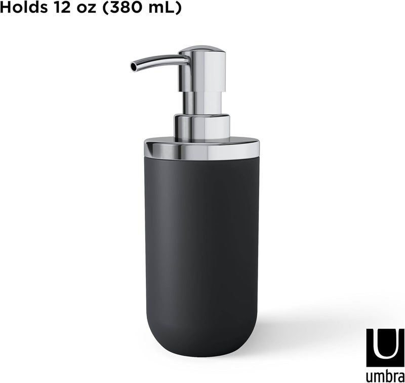 UMBRA Junip Modern Resin Soap Pump, Chrome/Black - Image 4