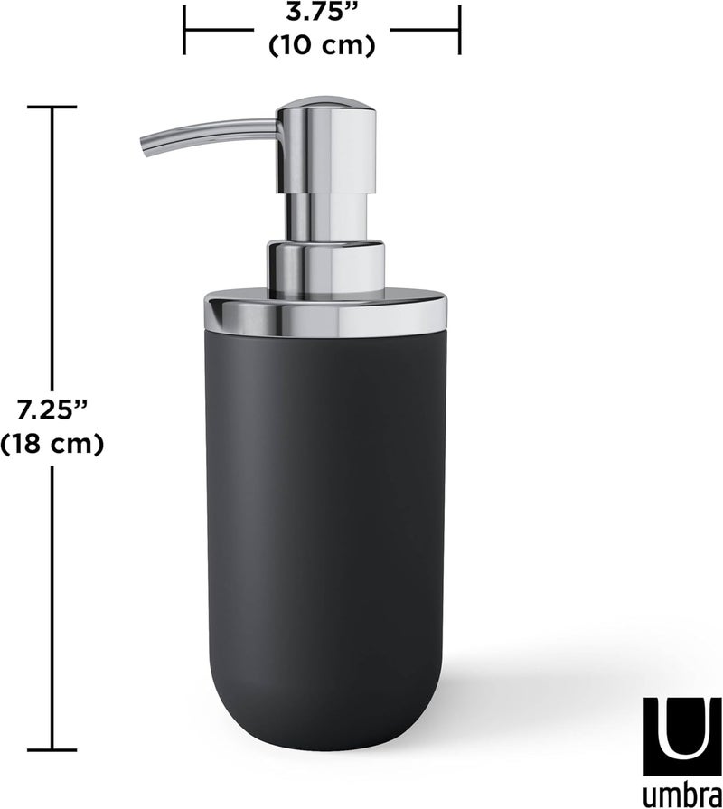 UMBRA Junip Modern Resin Soap Pump, Chrome/Black - Image 3