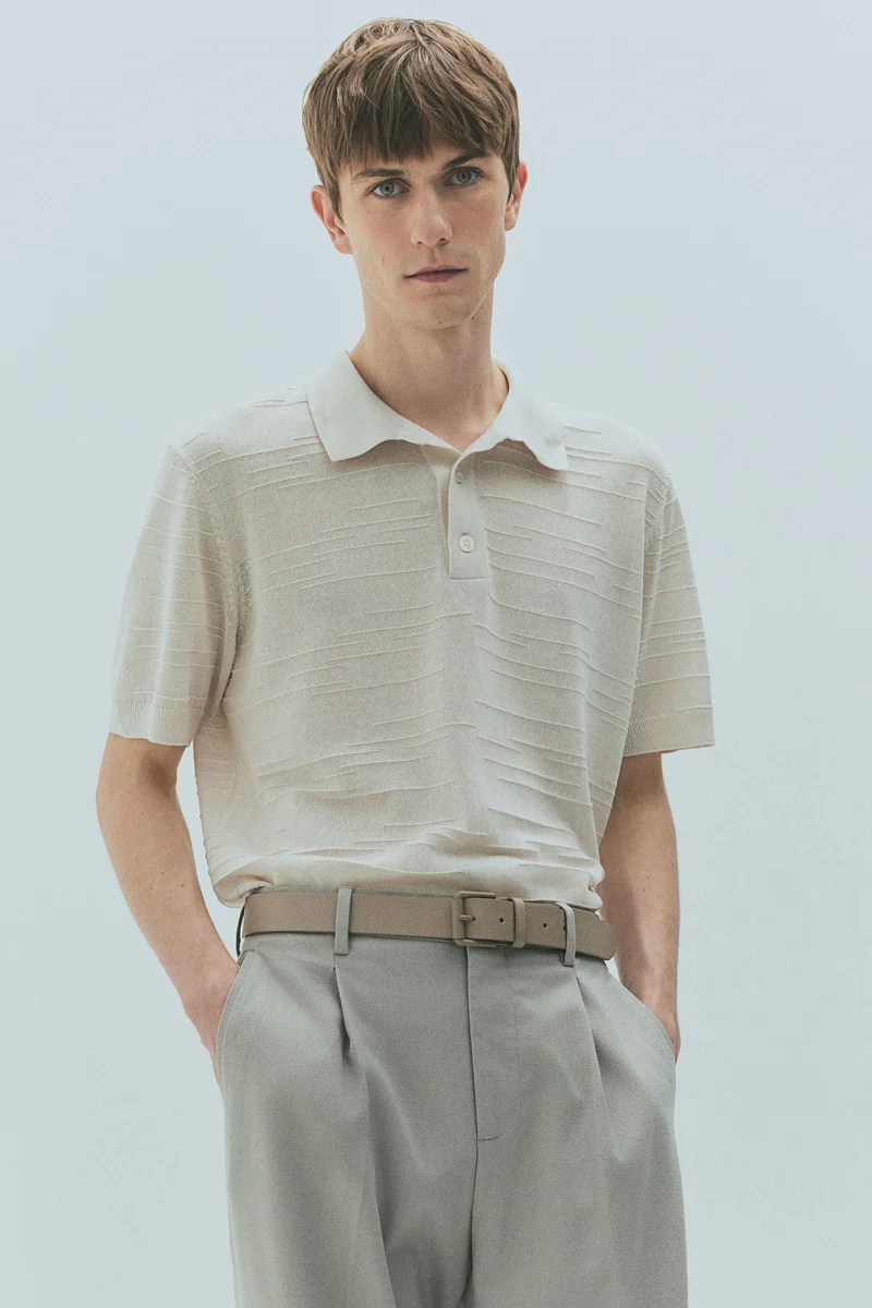 H&M Regular Fit Fine-knit polo shirt