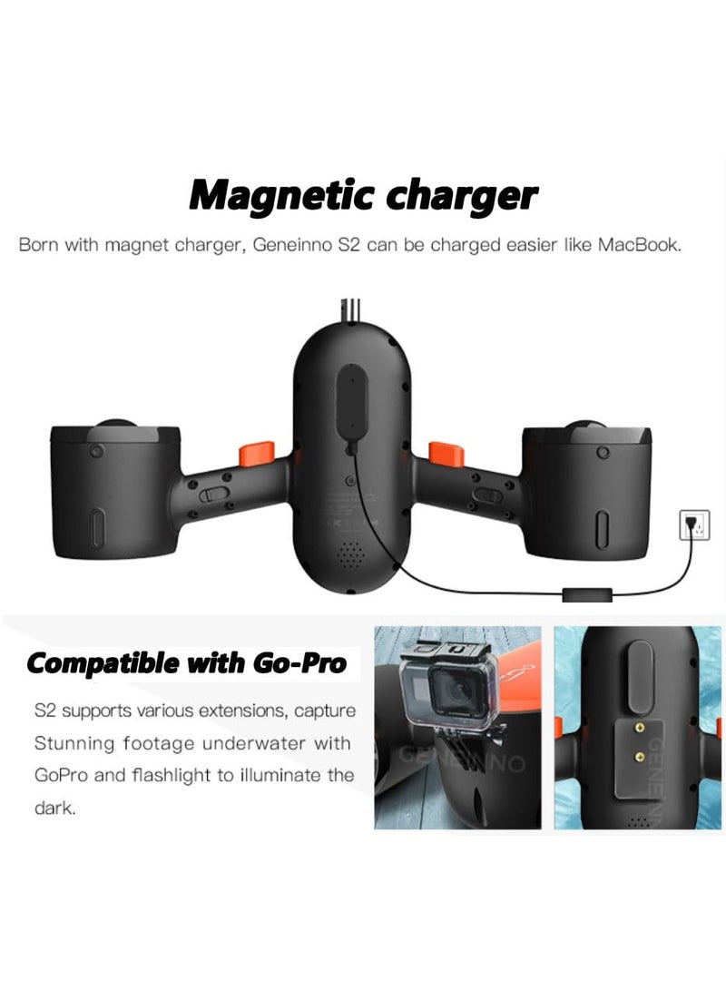 جينينو سكوتر S2 تحت الماء، محركان مزدوجان ودعم تطبيق ذكي، سكوتر بحري للسباحة والغوص الحر والغطس للأطفال والكبار - Image 5