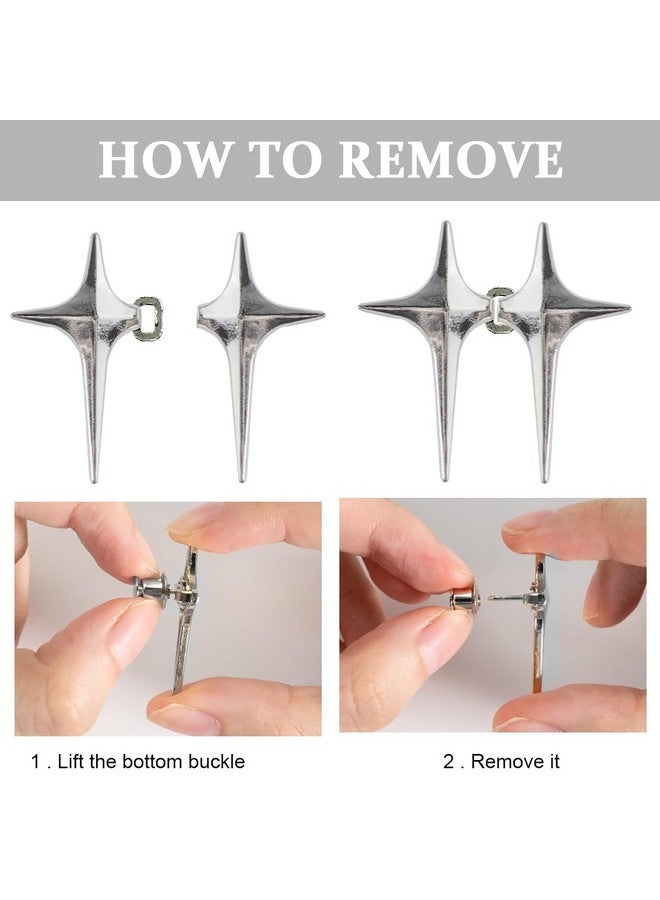 PALAY® 4 Pairs Adjustable Waist Buckle Loose Jeans Button, Star-shaped Instant Jeans Tightening Clips, Detachable Waist Button Pins for Pants, Skirt - Image 3