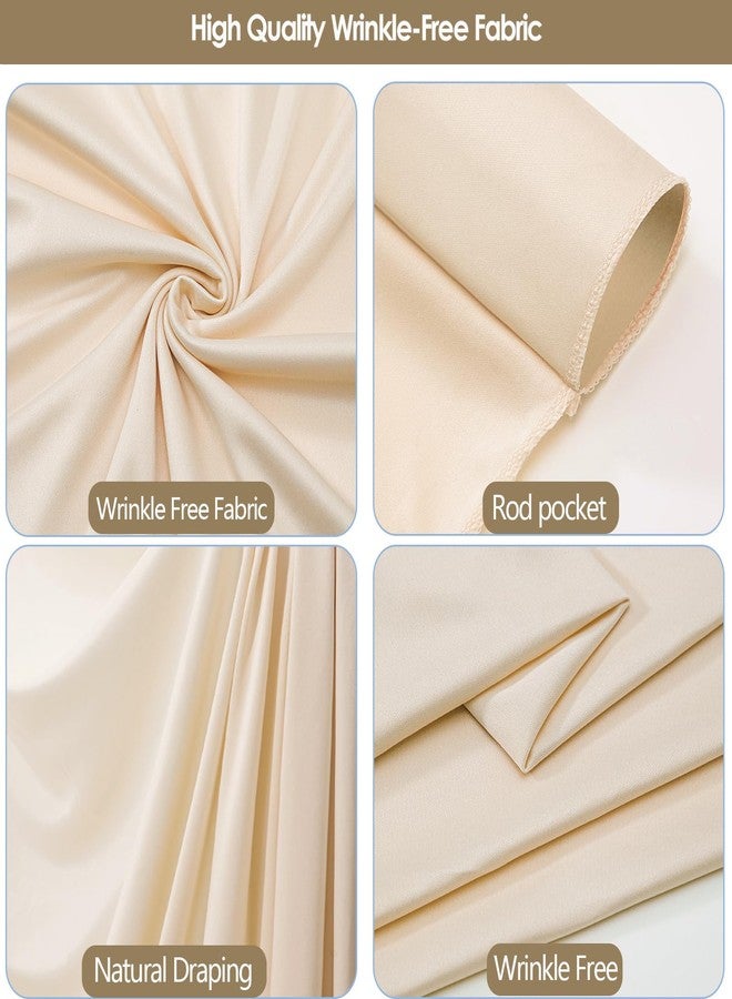 ESGOTBME Champagne Backdrop Curtain for Parties 10x10ft Wrinkle Free Soft Fabric Drapes Wedding Champagne Curtain Backdrop for Birthday Party Decorations Background for Photography 5x10ft,2 Panels - Image 5