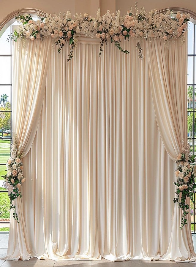 ESGOTBME Champagne Backdrop Curtain for Parties 10x10ft Wrinkle Free Soft Fabric Drapes Wedding Champagne Curtain Backdrop for Birthday Party Decorations Background for Photography 5x10ft,2 Panels - Image 4