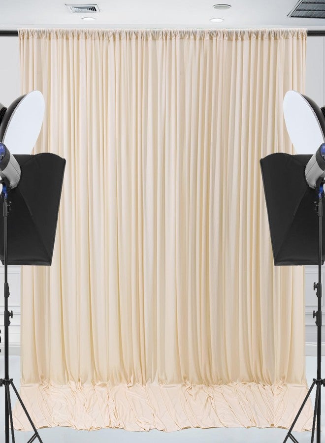 ESGOTBME Champagne Backdrop Curtain for Parties 10x10ft Wrinkle Free Soft Fabric Drapes Wedding Champagne Curtain Backdrop for Birthday Party Decorations Background for Photography 5x10ft,2 Panels - Image 2