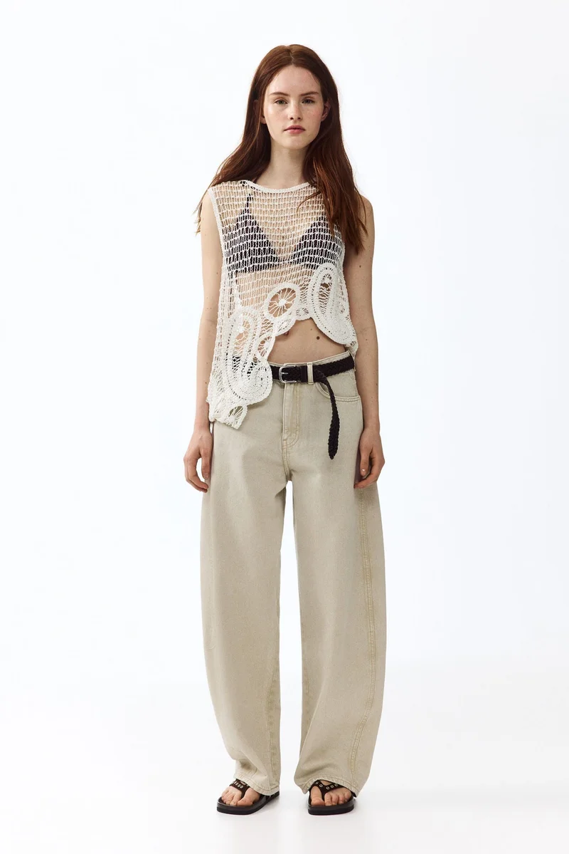H&M Barrel Leg High Waist Jeans