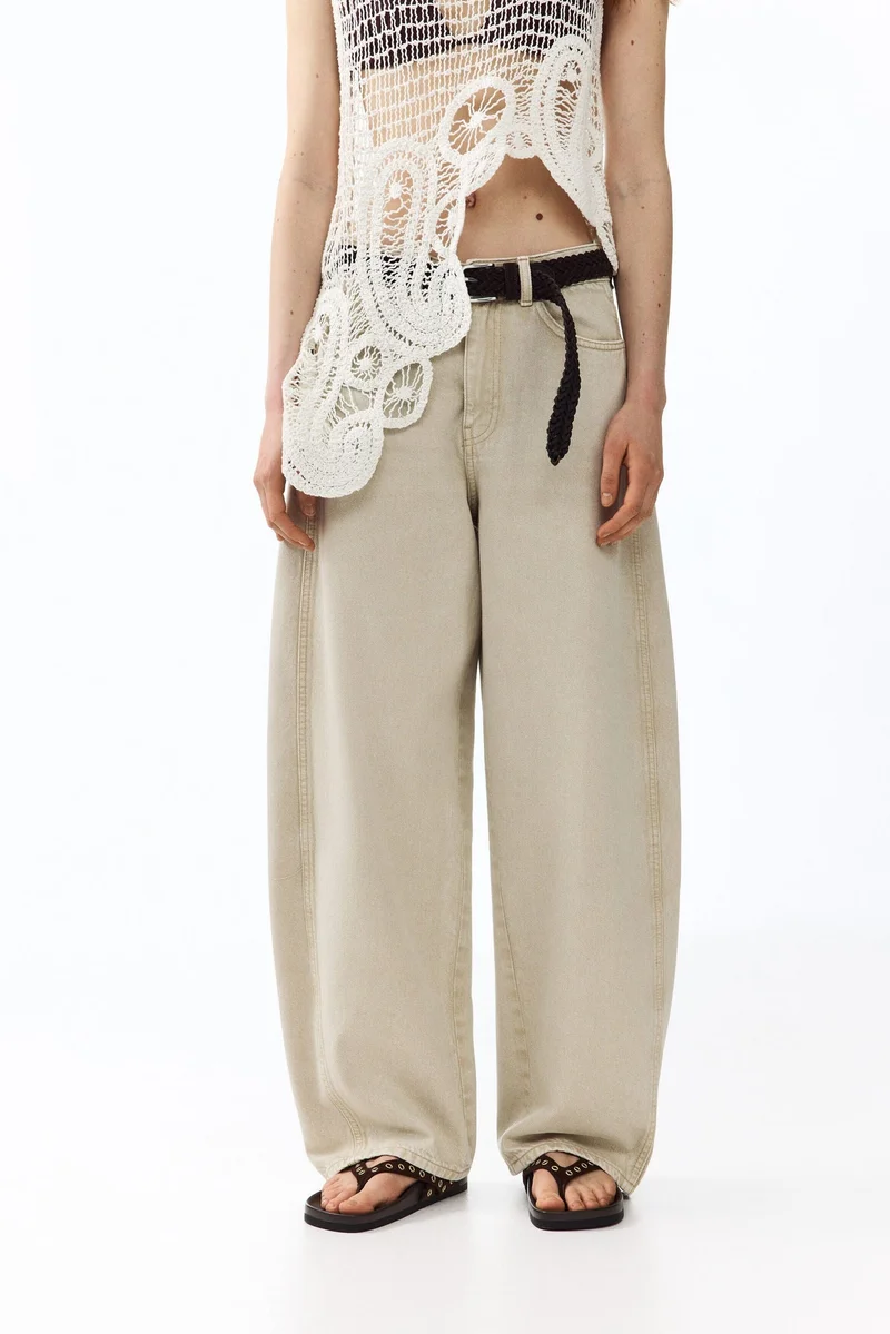 H&M Barrel Leg High Waist Jeans