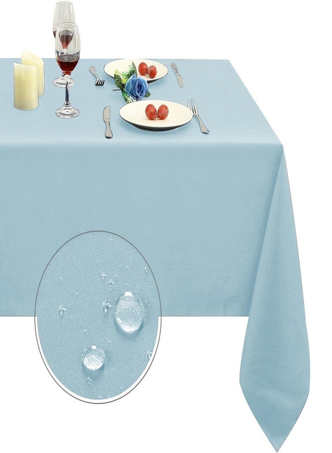 Obstal Dusty Blue Rectangle Table Cloth - Heavy Duty Water Resistance Polyester Tablecloth, Decorative Fabric Table Cover for Outdoor and Indoor Use, 60x84 Inch - Image 1