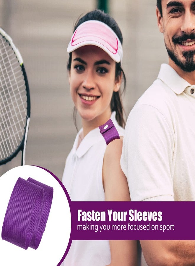 Dingion 10 Pairs Sports T Shirt Sleeve Clips Solid Color Sleeve Holders Gymnastics Softball Sleeve Ties Soccer Sleeve Straps for Shirts, 10 Colors - Image 5