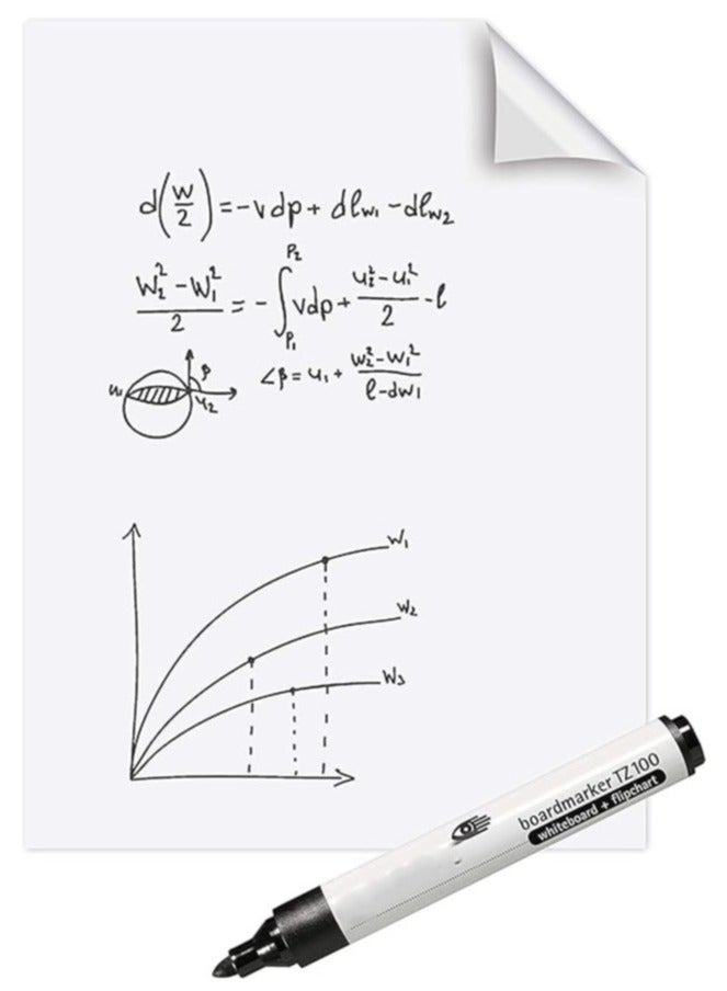 Magic Reusable Whiteboard – Flexible Roll Whiteboard Sheet with 2 Markers & 1 Duster, Easy to Stick, Erase & Reuse for Kids & Office Use