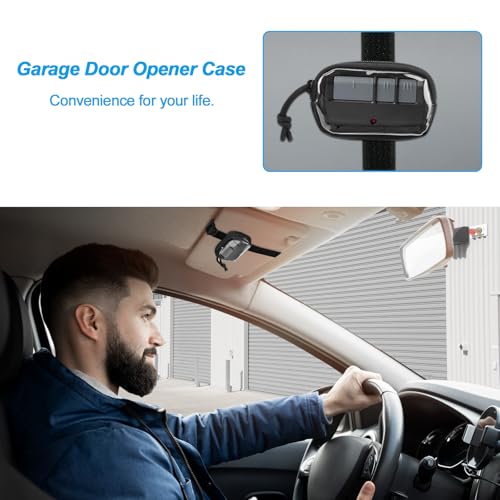Homakover Garage Door Opener Holder for Visor, Carrying Case for Universal Garage/Gate Door Opener Remote, Adjustable Visor Bag Gate Clicker Holder - Image 3