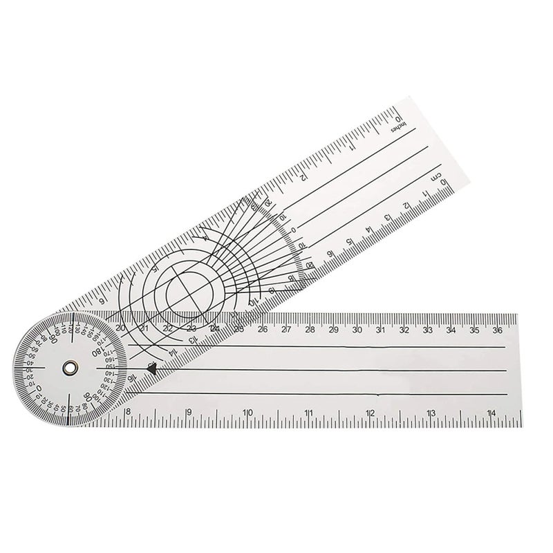 PVC Spinal Goniometer Protractor Ruler for Physical and Occupational Therapy Angle Measurement Tool - Image 2