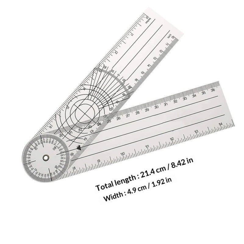 PVC Spinal Goniometer Protractor Ruler for Physical and Occupational Therapy Angle Measurement Tool - Image 3