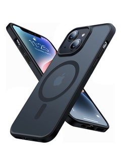 INFOSUN iPhone 14 Case Cover Compatible with MagSafe Magnetic Designed Shockproof Case Translucent Matte Protective Cover Back Hard Cases with Magnet for iPhone 14 Case Black  - Image 1
