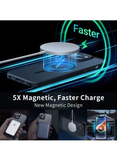 INFOSUN iPhone 14 Case Cover Compatible with MagSafe Magnetic Designed Shockproof Case Translucent Matte Protective Cover Back Hard Cases with Magnet for iPhone 14 Case Black  - Image 4