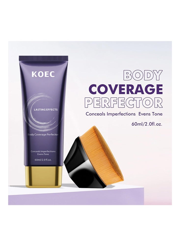ك أو إي سي تأثيرات دائمة - تغطية الجسم المثالية ، مع فرش المكياج ، قوة إخفاء فائقة ، مكياج للجسم مقاوم للماء ، مكياج غطاء الوشم 60 مل - Image 2