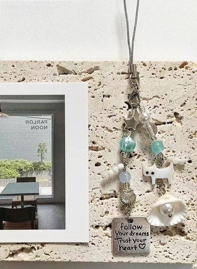 2 PCS Cute Phone Charms, Cell Phone Charms Strap, Cats and Shells Phone Charm Accessories for Phone Bag Keychain Airpods Camera Pendants Decor - Image 3