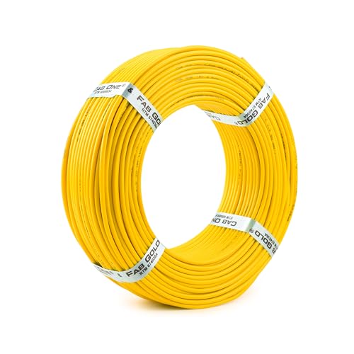 CabONE Lite 1.5 Sq mm Electrical Wire - 90m Blue Single Core CCA Copper Wire | Fire Retardant PVC Insulation for Domestic Wiring Yellow - Image 4