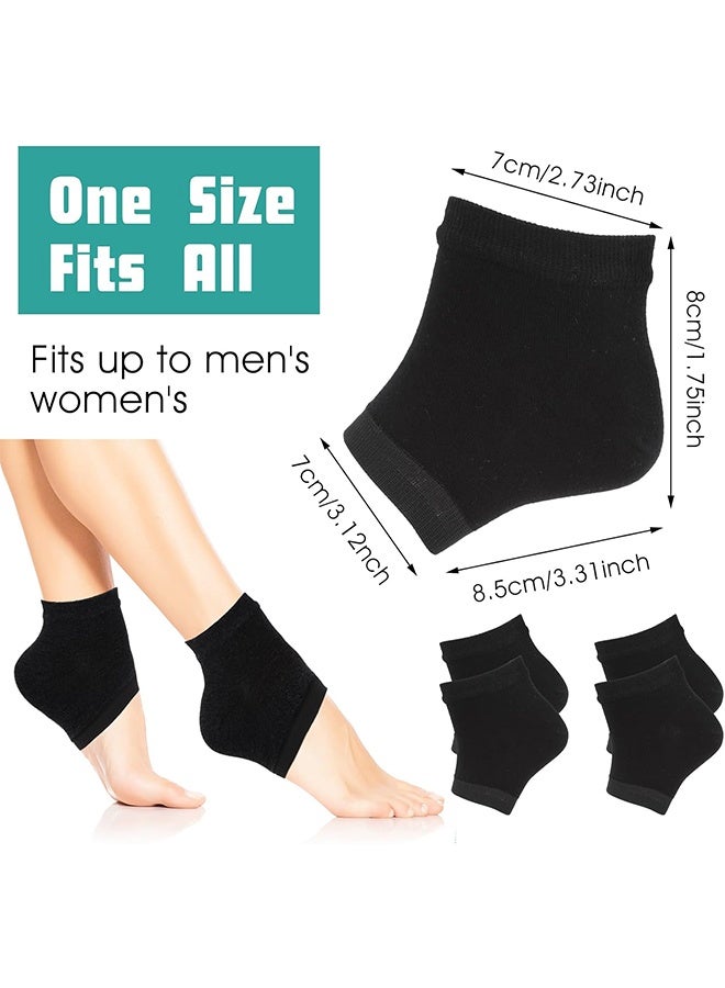 3 Pairs Moisturizing Heel Socks Ventilate Gel Heel Open Toe Socks Soft Silicone Socks for Dry Hard Cracked Skin Breathable Reusable SPA Foot Protector Day Night Care Skin - Image 2