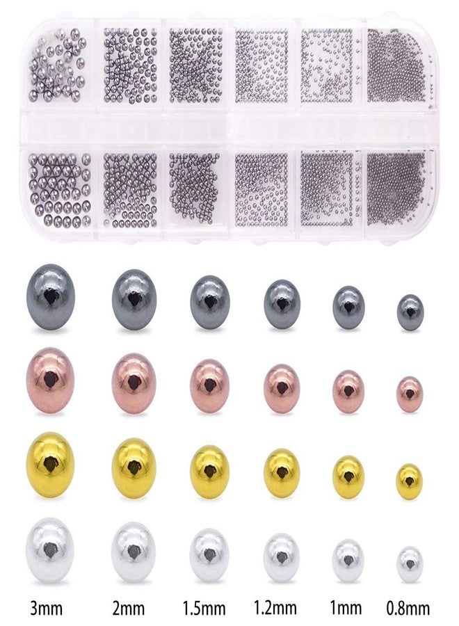 Nailwind Metal Nail Art Beads, 3D Nail Design Decoration Mini Stainless Steel Balls,Nails Accessories,Rhinestones Mixed, for Nail Art (Black) - Image 5