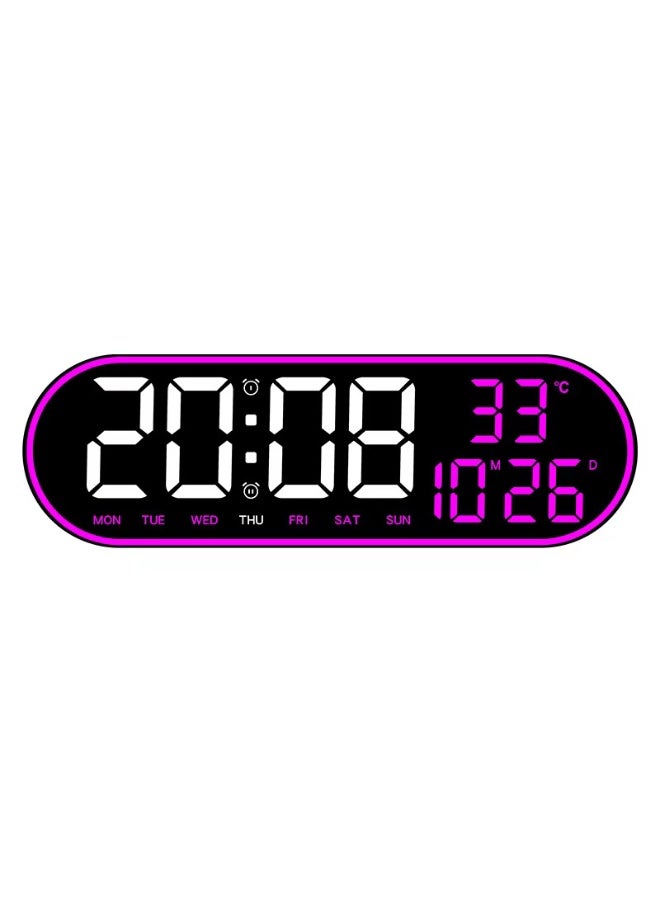 Large LED Digital Alarm Clock with Remote Control – Wall and Desk Clock Displaying Time, Date, Day, and Temperature – Features Dual Alarms, Auto-Brightness, Count-Up/Count-Down Timers, and an Illuminated Frame. - Image 3