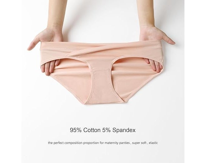 SHAPERX Maternity Underwear | Pregnancy Postpartum Panties | Under The Bump Bikinis Pack of 6 - Image 4