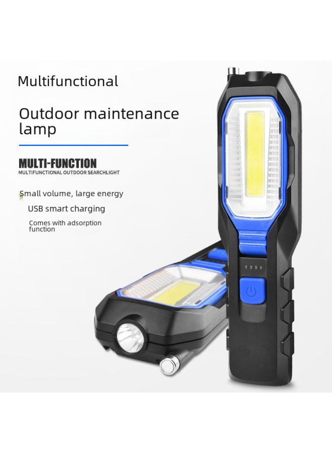 Loquat Direct Sales Car Repair Work Light LED Magnet Super Bright Light Outdoor Lighting USB Rechargeable Flashlight-Color:Charging Version Blue - Image 4